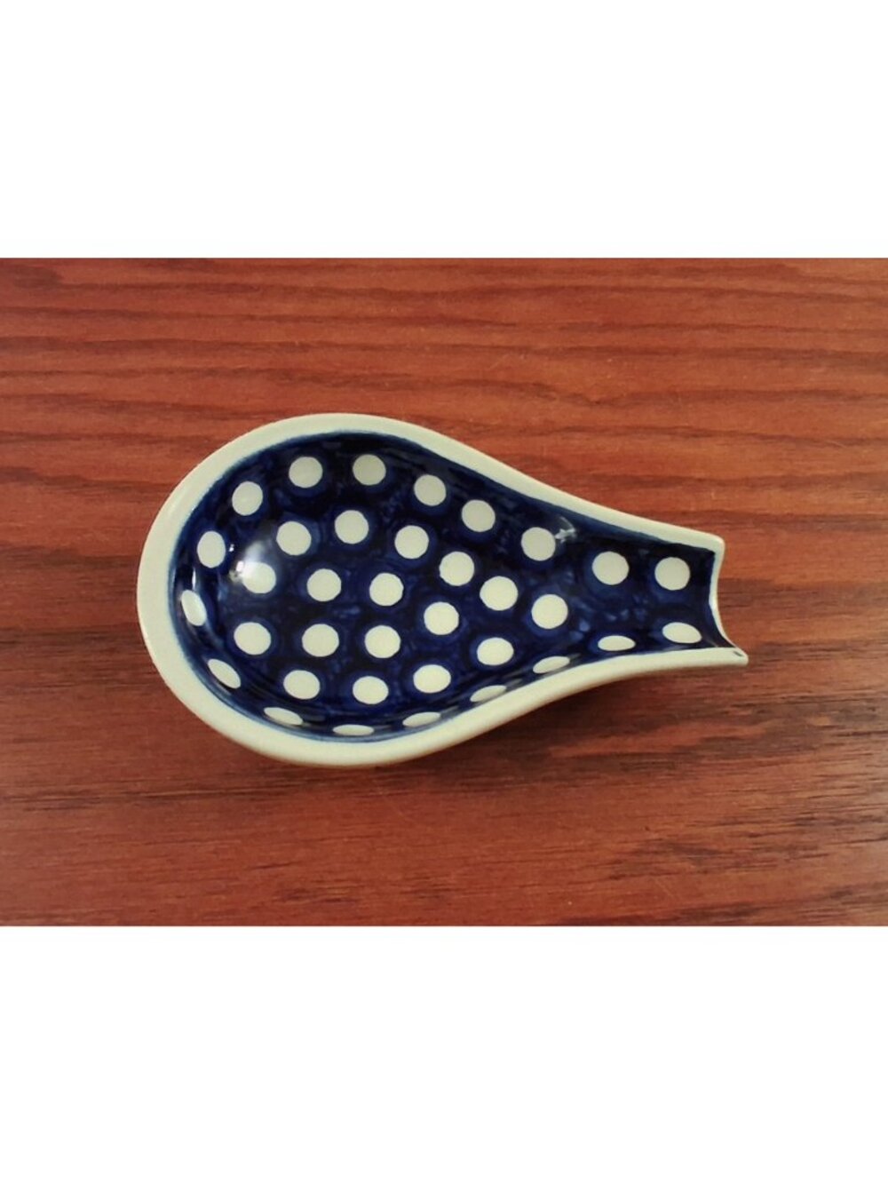 Polish Pottery Polka Dot Hand Crafted Spoon Rest Whimsical Vintage Wiza
